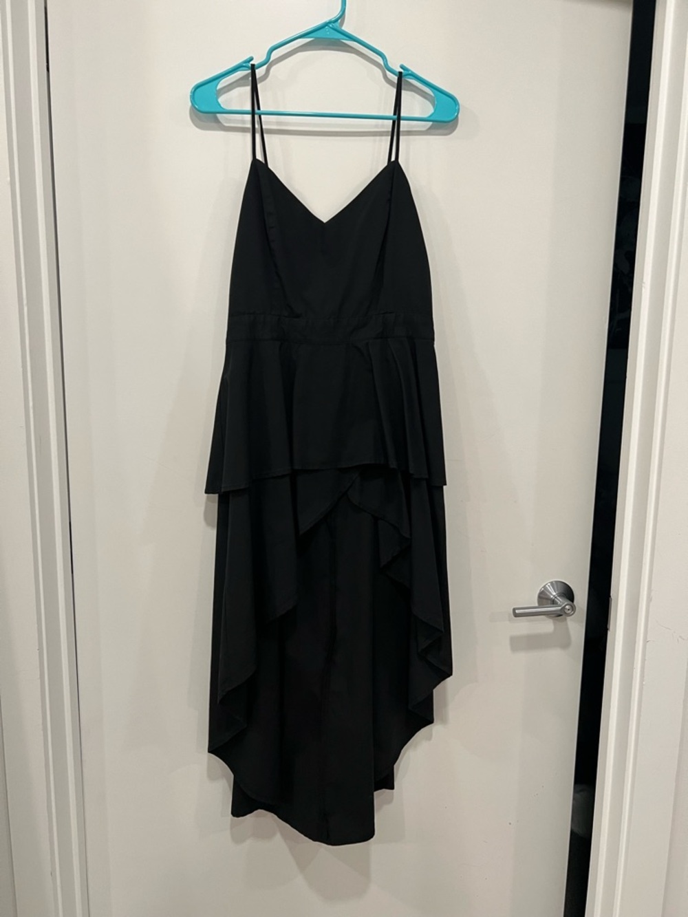 English Factory Black High-Low Spaghetti Strap Top